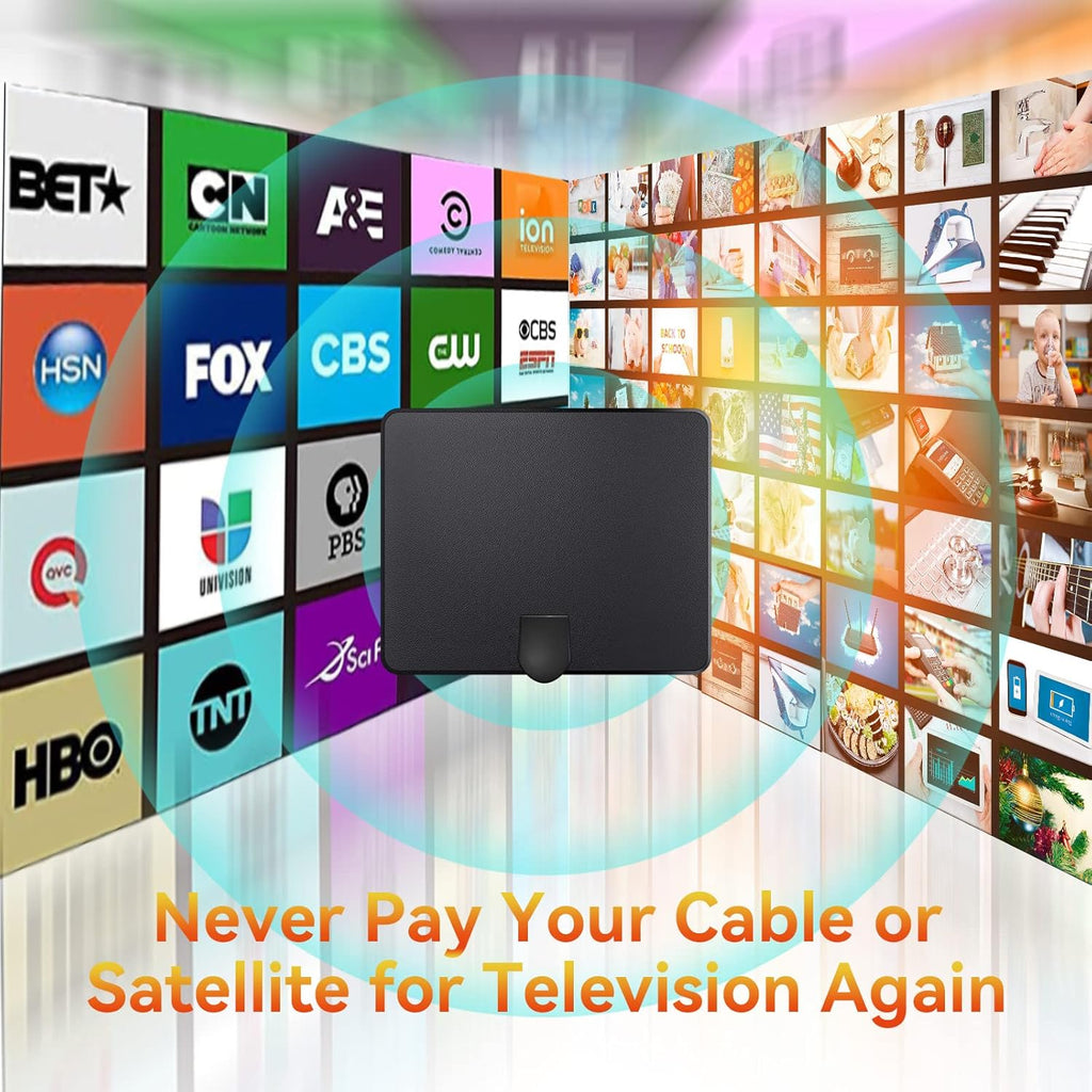 Amplified Digital TV Antenna with Signal Booster, 16ft Coaxial Cable, Pack of 2 G701