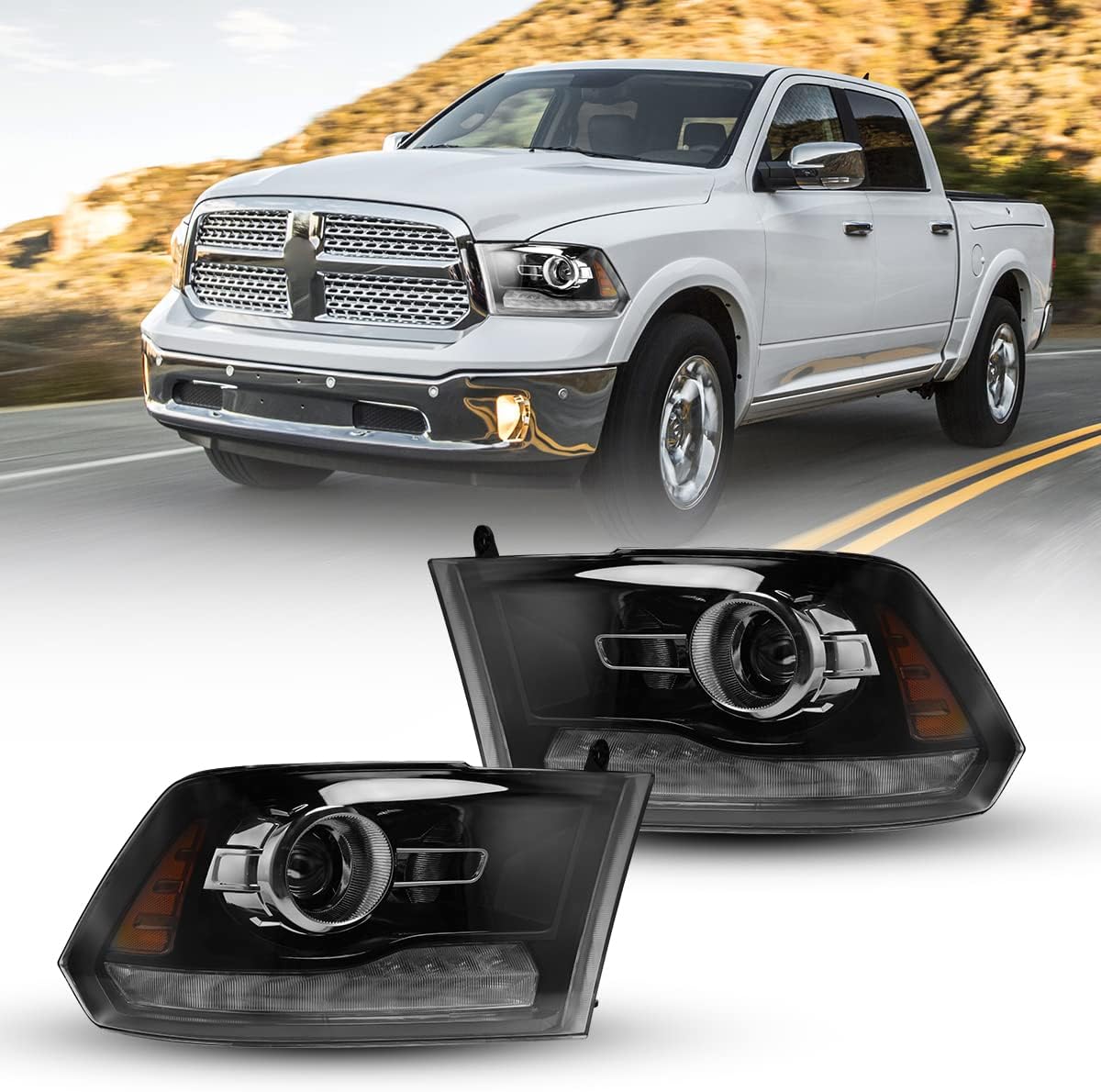 Black Housing Smoked Lens LED HID Headlight Assembly L8254