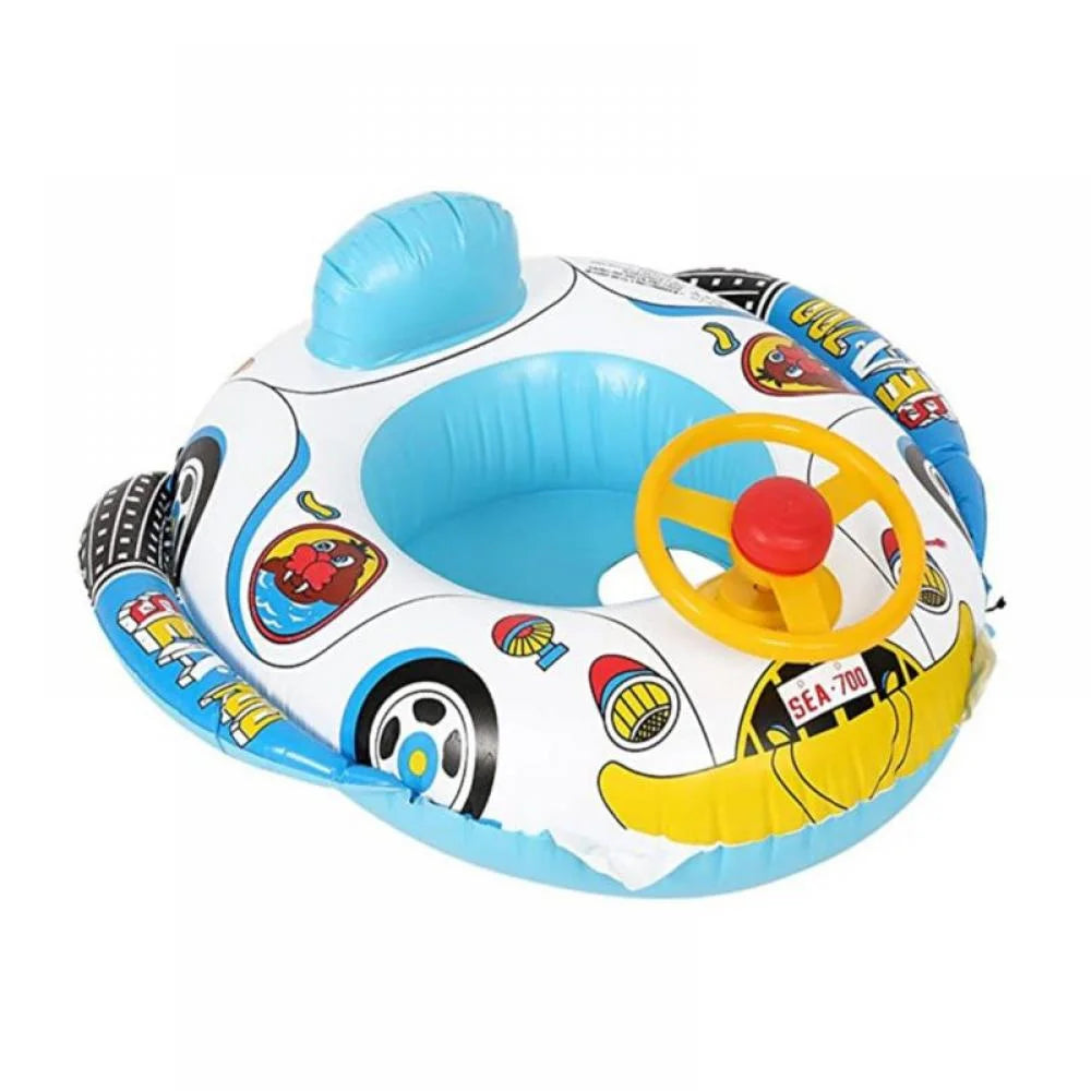 Inflatable Pool Float Ring with Steering Wheel Horn for Kids I545294
