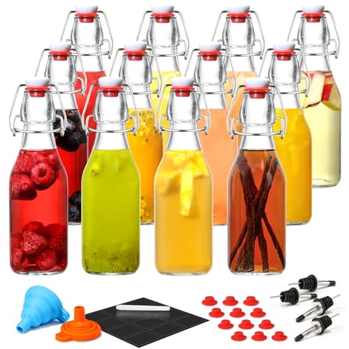 8 Pack 8.5oz Flip Top Glass Bottles T627455