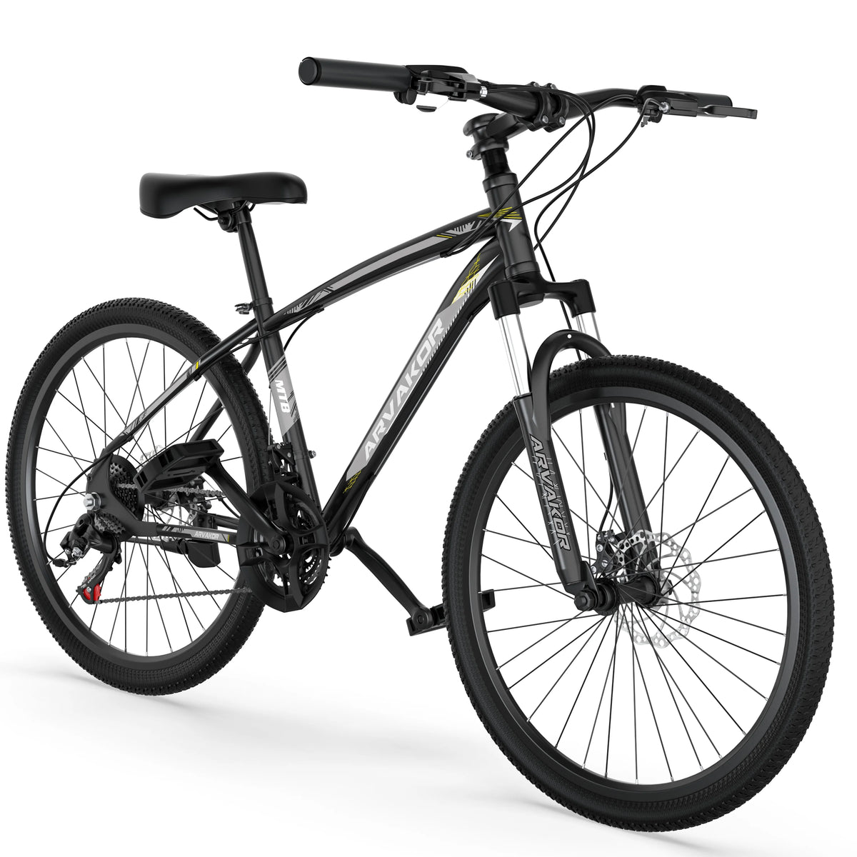 26'' Mountain Bikes 21 Speeds Double Disc Brake Gray O2849