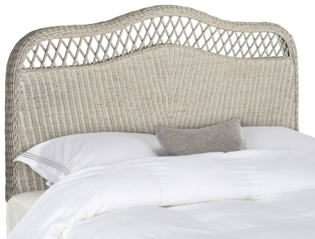 Antique Grey Rattan Full Headboard H19201