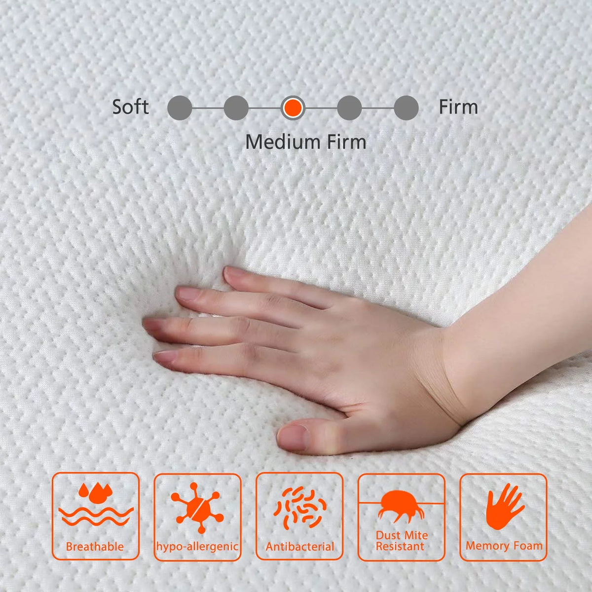 12 Cool Gel Memory Foam Medium Firm King Mattress N386574