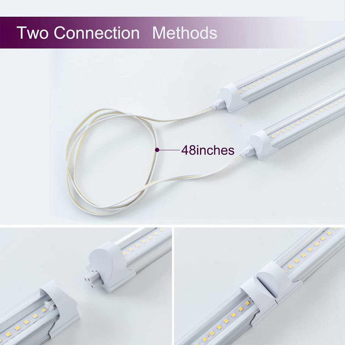 6 Pack 4FT 24W 6500K Cool White LED Shop Light with Plug Cable F649829