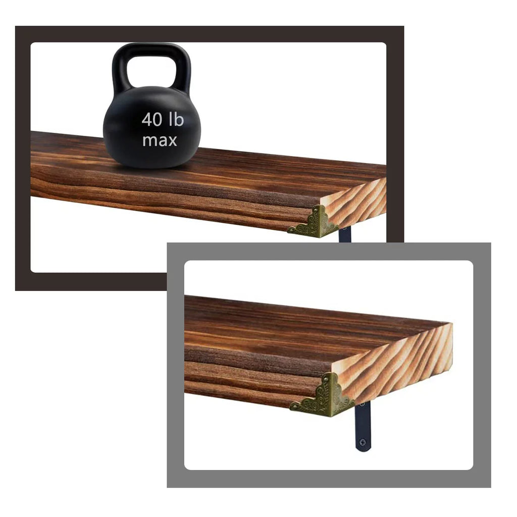 Natural Wood Floating Shelves Set of 3 S207