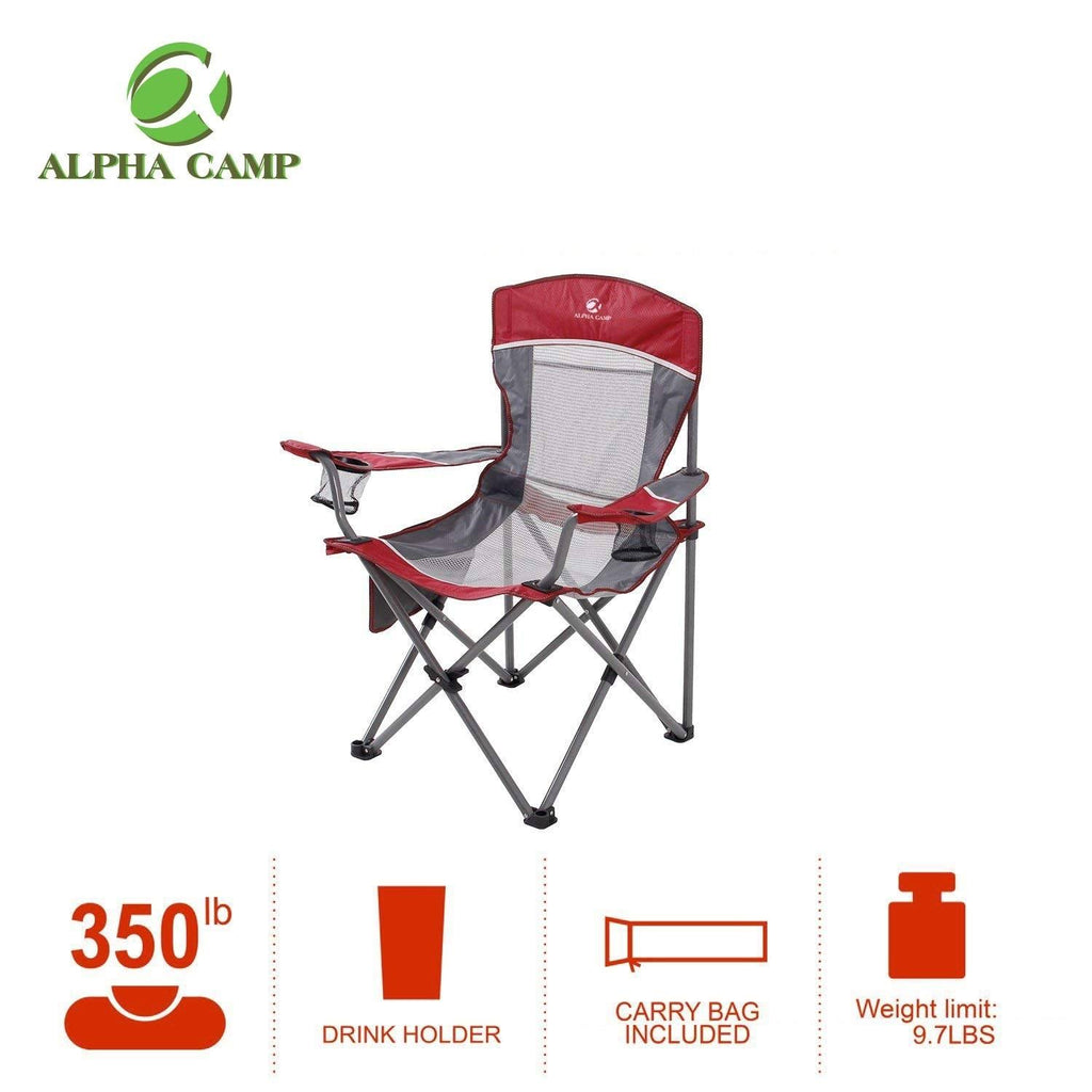 Oversized Mesh Camping Chair Red Grey Z857423