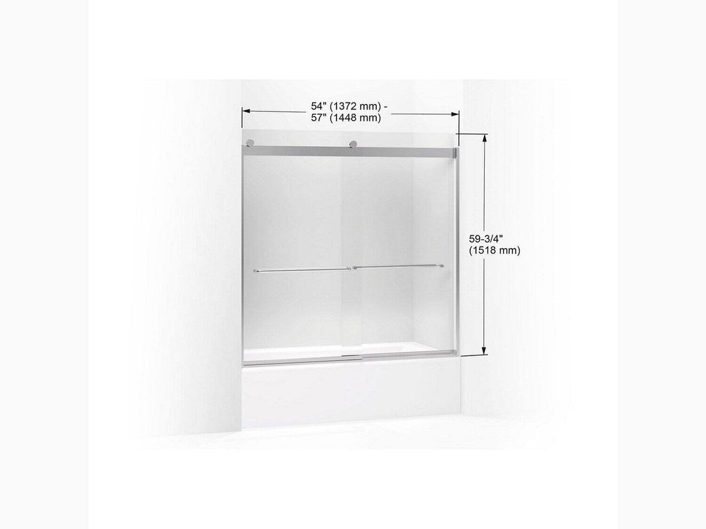Sliding Bath Door with Crystal Clear Glass T85001