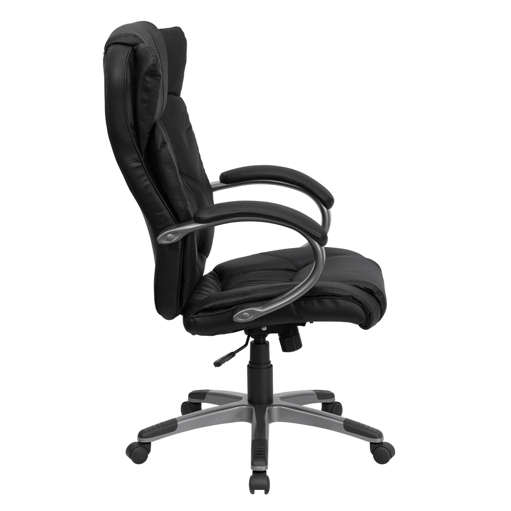 Black Leather Adjustable Swivel Office Chair B86933