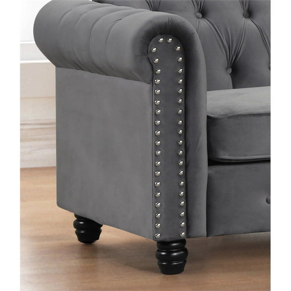 Gray Velvet Loveseat U826440