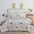 Floral Queen Bedding Microfiber Bedspread Set R418