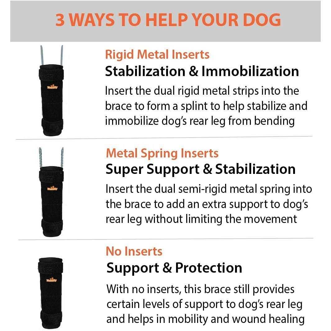 3-in-1 Long Rear Leg Support Dog Splint Braces H838816