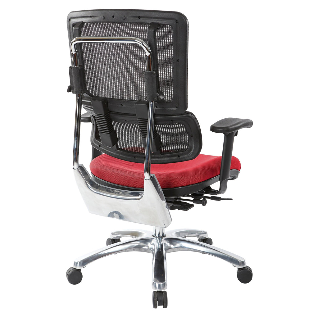Olive Black Mesh Back Fabric Seat Chrome Base Chair P4216