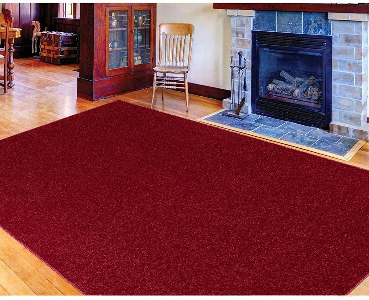 Burgundy Octagon Area Rug R351570