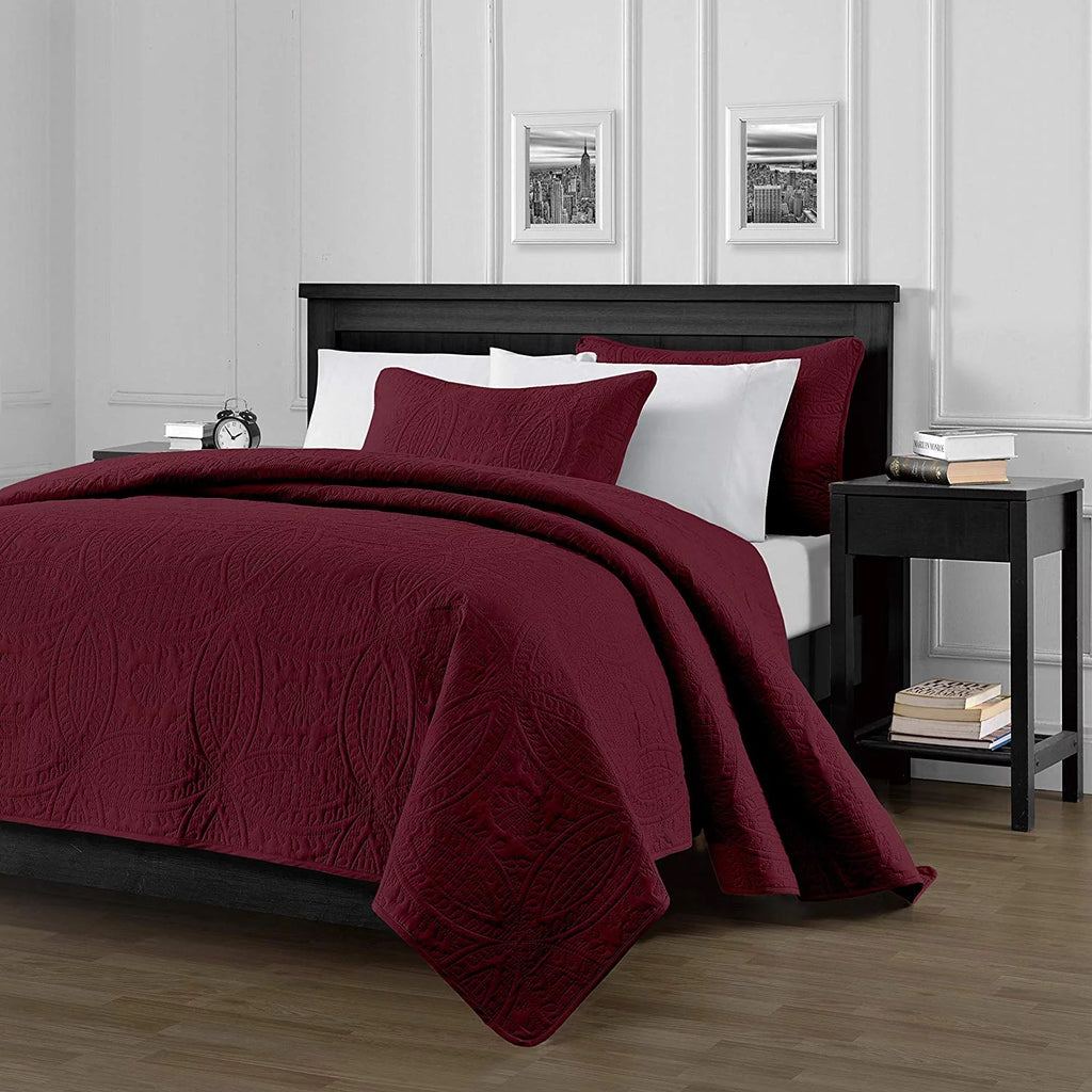3-Piece Oversized Bedspread Coverlet Set E8634