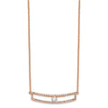 14K Rose Gold Polished Diamond Necklace K271