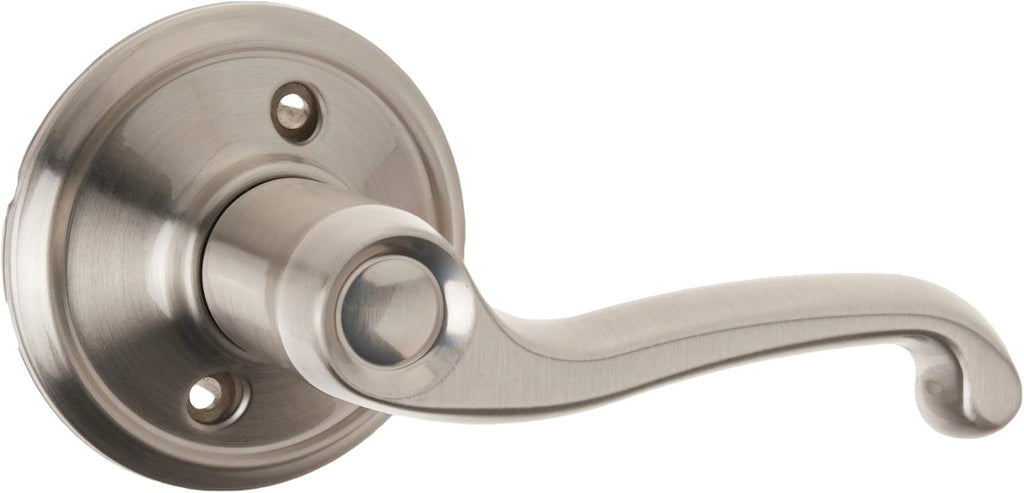 Satin Nickel Smart Deadbolt with Camelot Trim & Front Entry Handleset with Left Hand Lever K65485