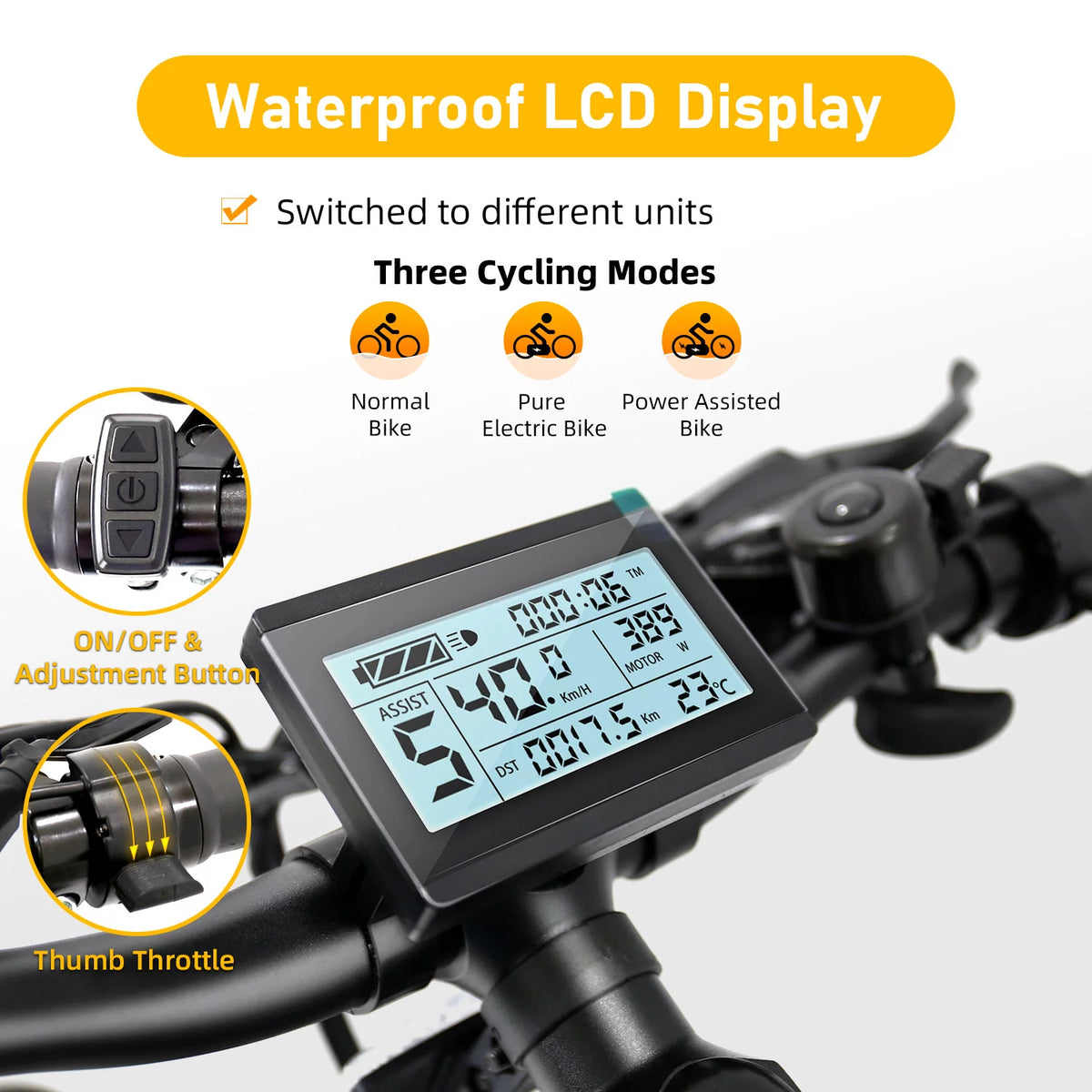 27.5 inch 48V 500W Electric City Bicycle with Removable Battery, Black D352