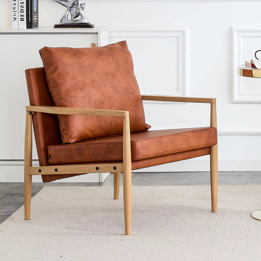 PU Leather Accent Arm Chair with Metal Frame K324103