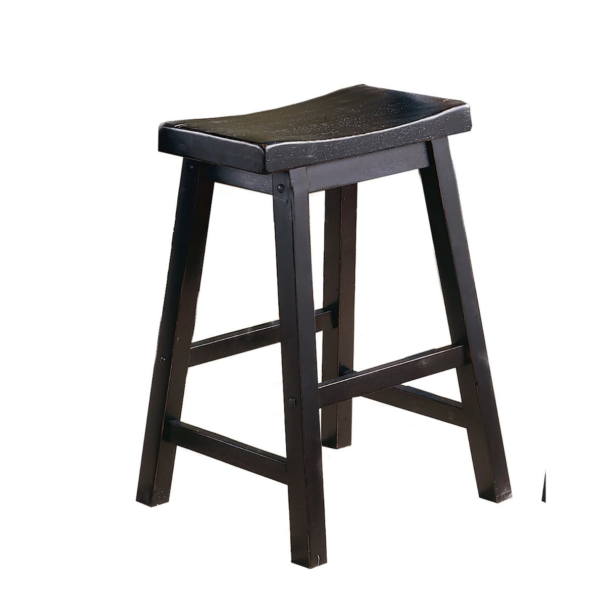Black Solid Wood Counter Height Stools Set of 2 P914501